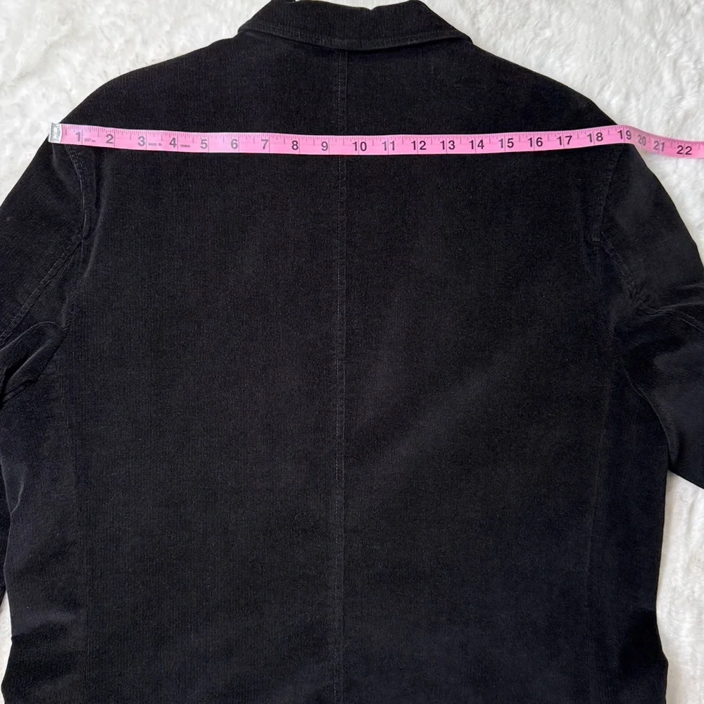 Eddie Bauer Corduroy Blazer Jacket‎ Men M 44R Black Cotton Stretch Casual Y2K